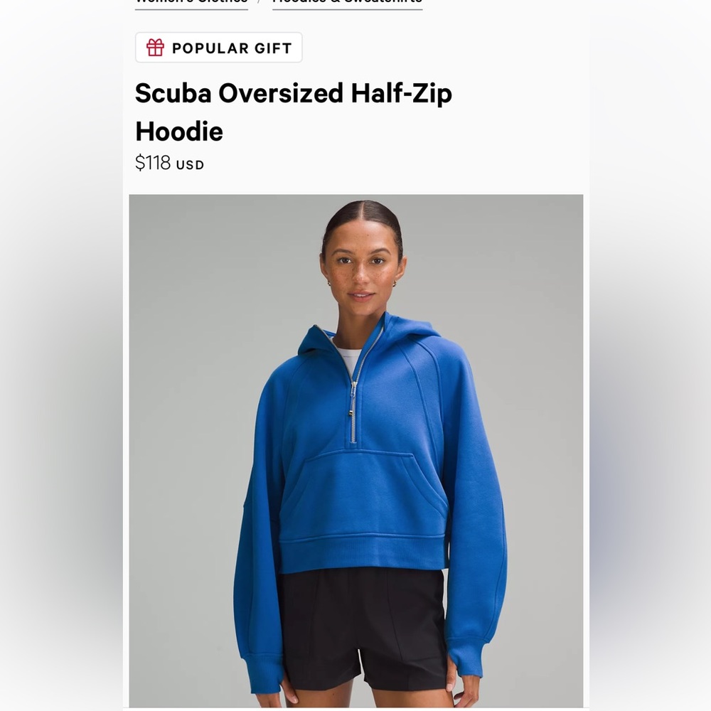 Lululemon Scuba Half Zip Hoodie sz XL/XXL in Green Jasper